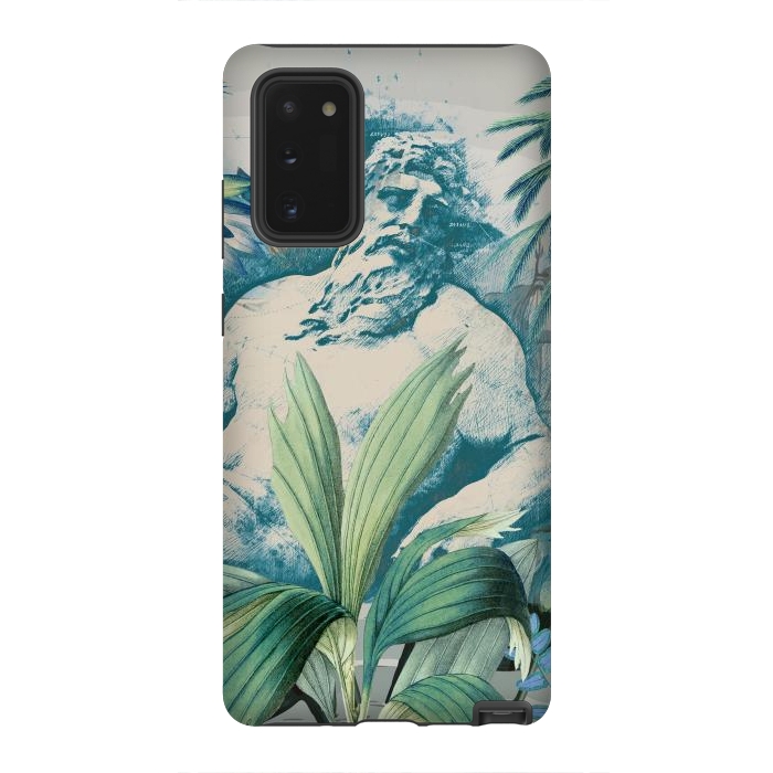 Galaxy Note 20 StrongFit Statue, tropical leaves, lotus petals - retro collage by Oana 