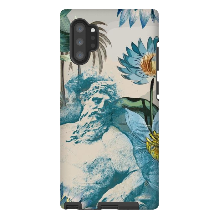 Galaxy Note 10 plus StrongFit Statue, tropical leaves, lotus petals - retro collage by Oana 