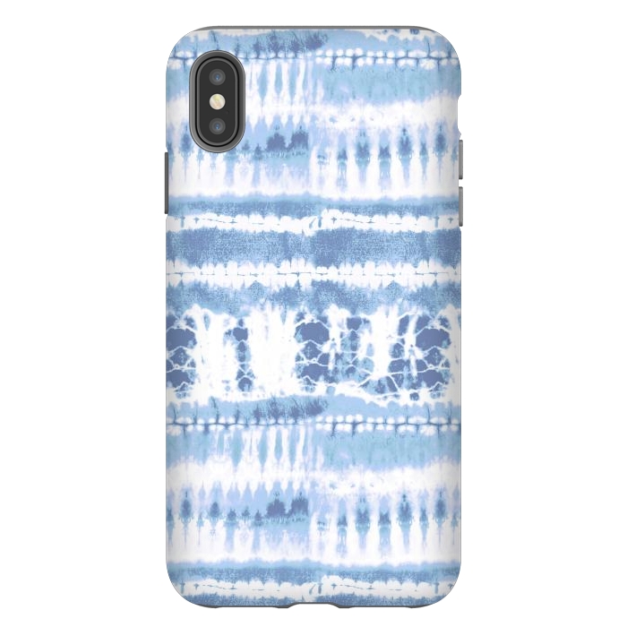 iPhone Xs Max StrongFit Denim blue tie-dye ethnic stripes by Oana 