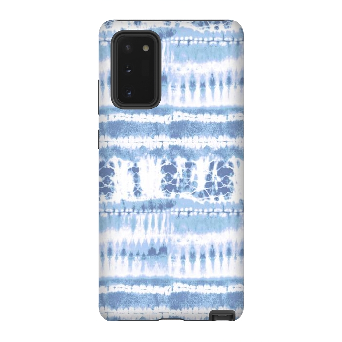 Galaxy Note 20 StrongFit Denim blue tie-dye ethnic stripes by Oana 