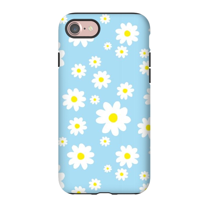 iPhone 7 StrongFit Blue Daisy Flower Pattern by Julie Erin Designs