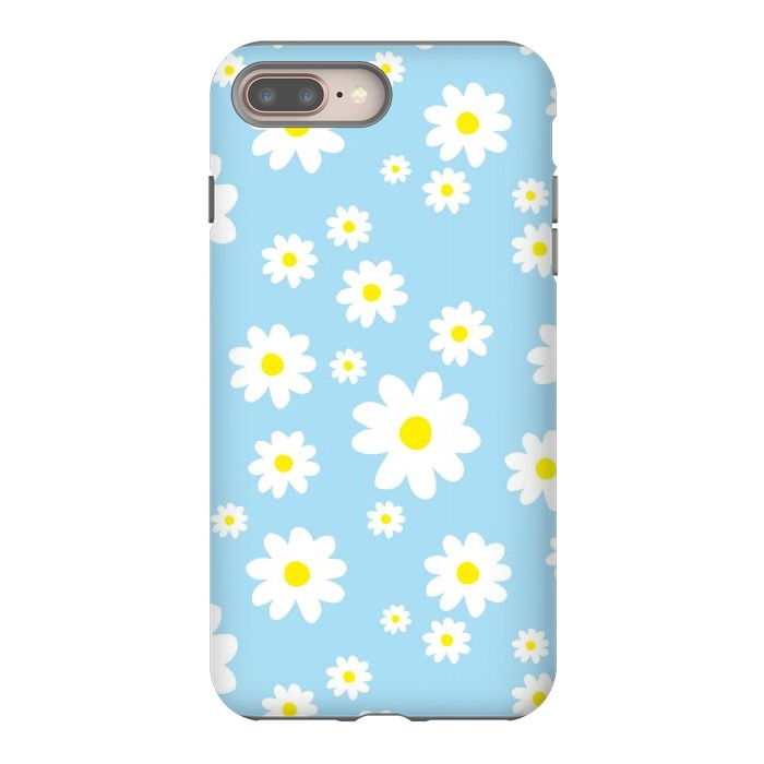 iPhone 7 plus StrongFit Blue Daisy Flower Pattern by Julie Erin Designs