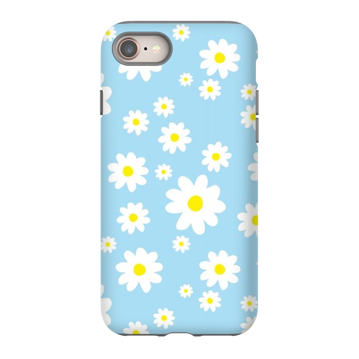iPhone 8 StrongFit Blue Daisy Flower Pattern by Julie Erin Designs