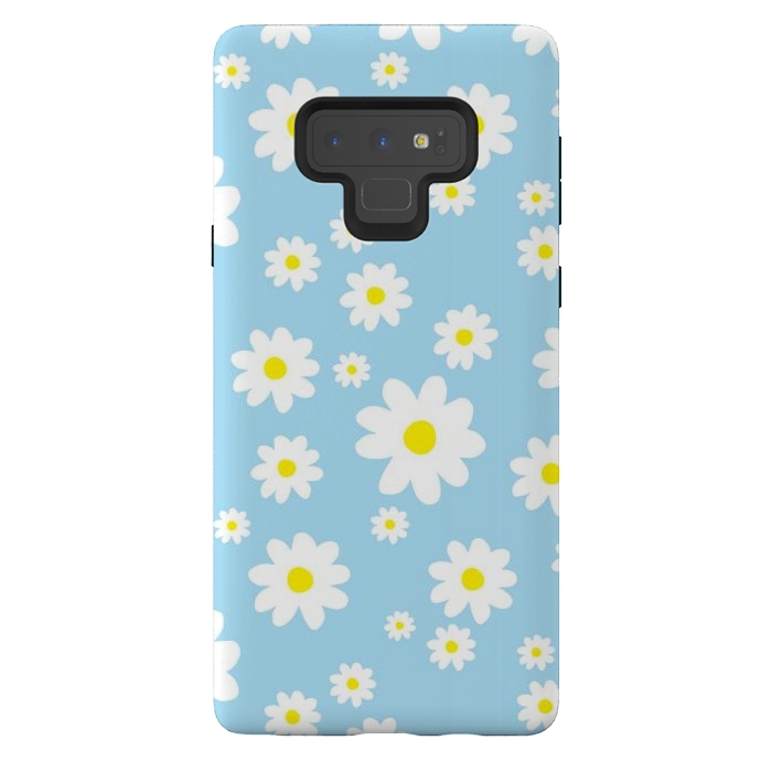 Galaxy Note 9 StrongFit Blue Daisy Flower Pattern by Julie Erin Designs