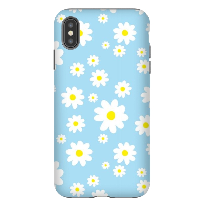 iPhone Xs Max StrongFit Blue Daisy Flower Pattern by Julie Erin Designs