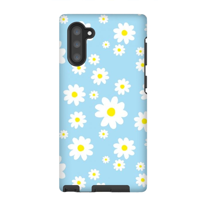 Galaxy Note 10 StrongFit Blue Daisy Flower Pattern by Julie Erin Designs