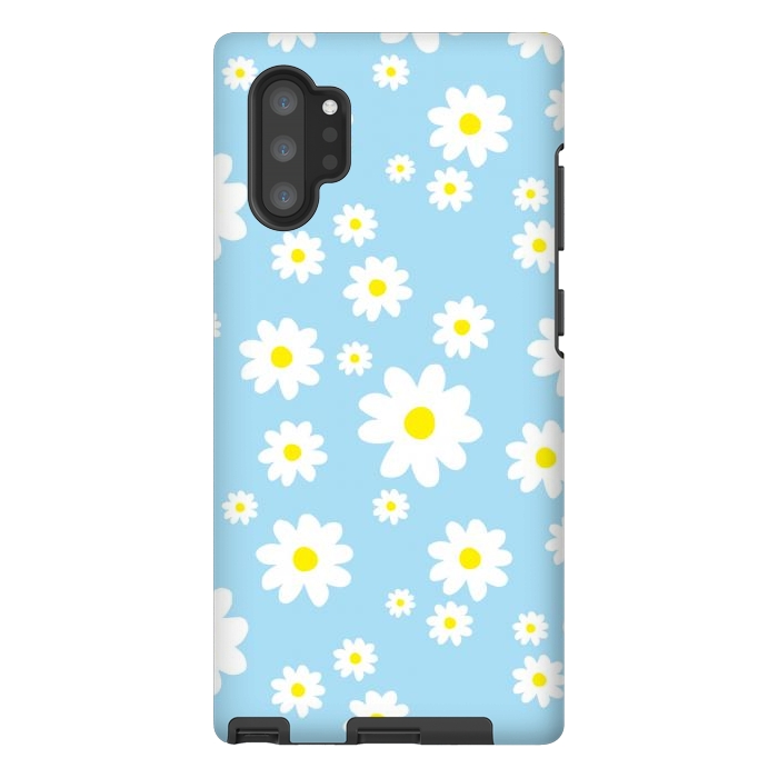 Galaxy Note 10 plus StrongFit Blue Daisy Flower Pattern by Julie Erin Designs