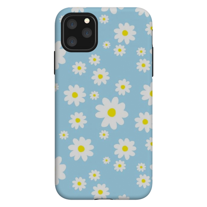 iPhone 11 Pro Max StrongFit Blue Daisy Flower Pattern by Julie Erin Designs