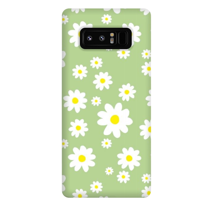 Galaxy Note 8 StrongFit Spring Green Daisy Flower Pattern by Julie Erin Designs