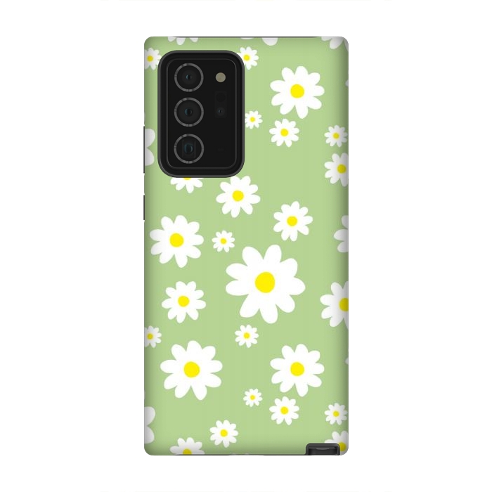 Galaxy Note 20 Ultra StrongFit Spring Green Daisy Flower Pattern by Julie Erin Designs