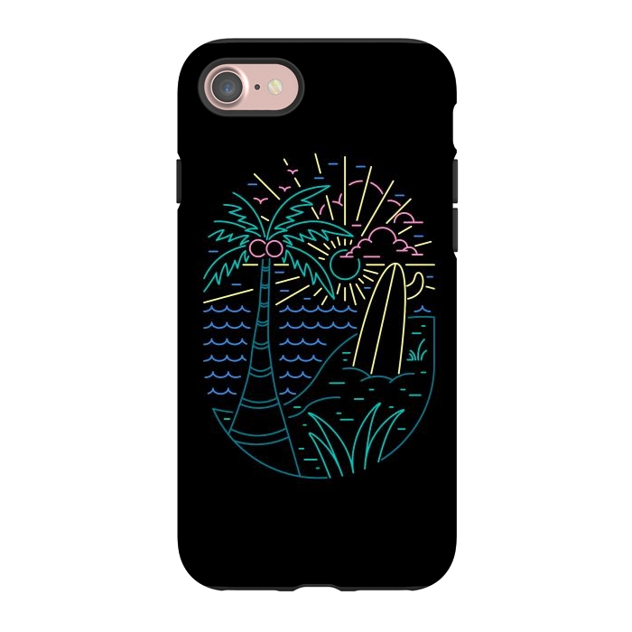 iPhone 7 StrongFit Beach Neon by Afif Quilimo