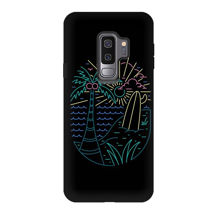Galaxy S9 plus StrongFit Beach Neon by Afif Quilimo