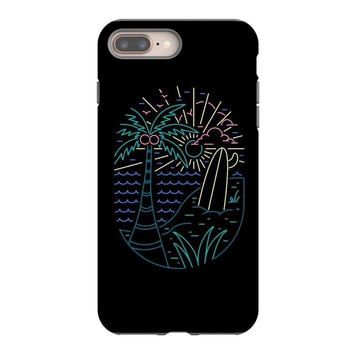 iPhone 8 plus StrongFit Beach Neon by Afif Quilimo