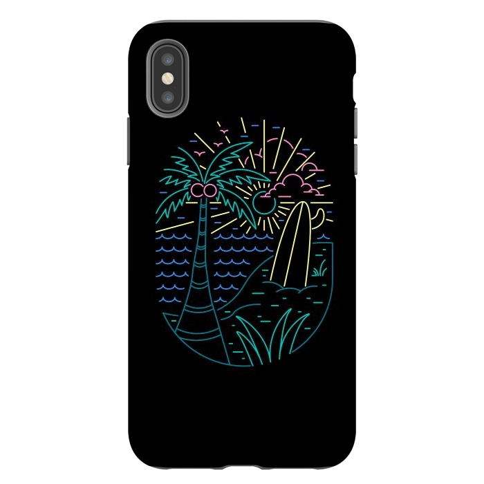 iPhone Xs Max StrongFit Beach Neon by Afif Quilimo