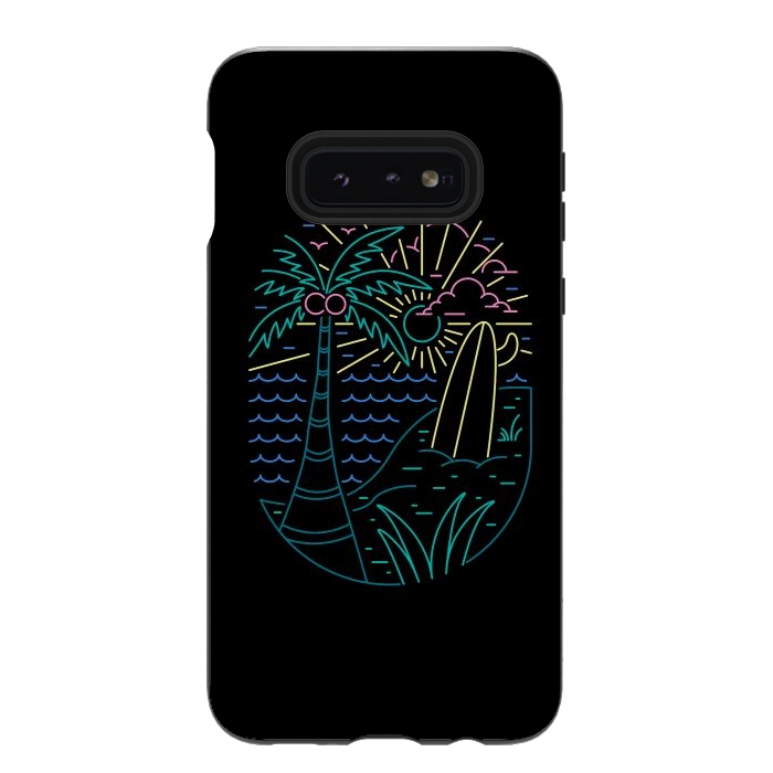 Galaxy S10e StrongFit Beach Neon by Afif Quilimo