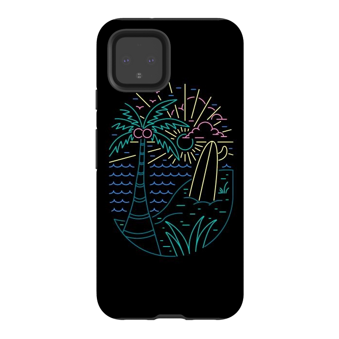 Pixel 4 StrongFit Beach Neon by Afif Quilimo