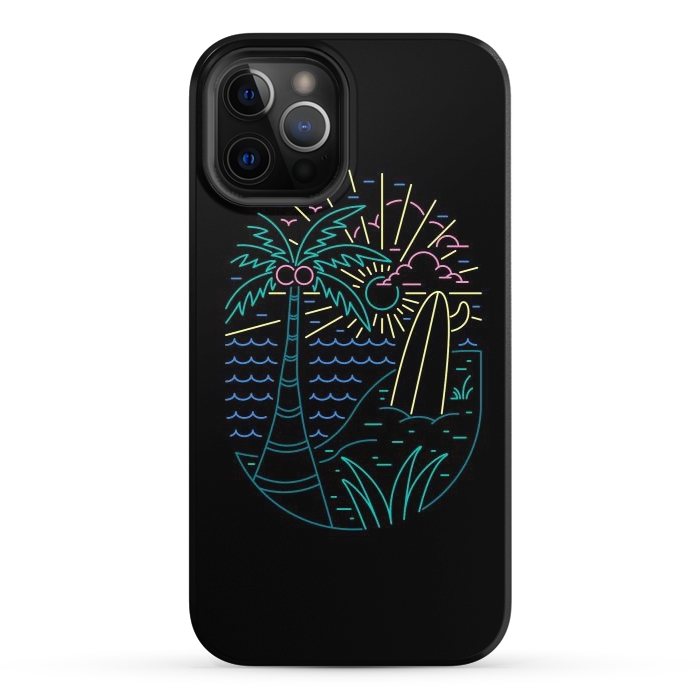 iPhone 12 Pro StrongFit Beach Neon by Afif Quilimo