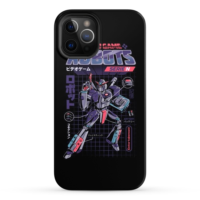 iPhone 12 Pro Max StrongFit Video Game Robot - Model N by Ilustrata