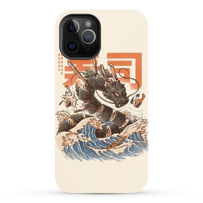 iPhone 12 Pro Max StrongFit Great Sushi Dragon  by Ilustrata