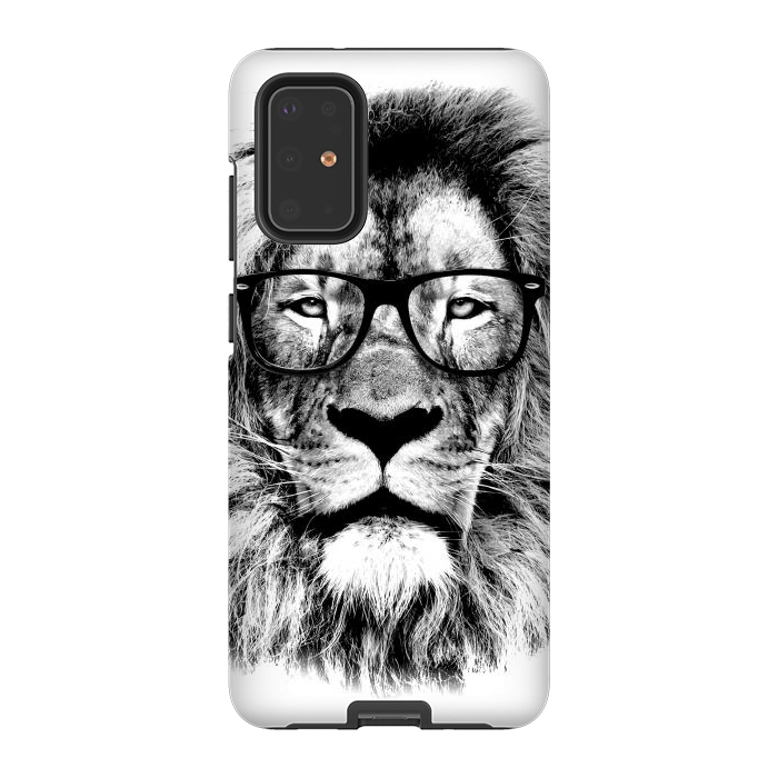 Galaxy S20 Plus StrongFit The King Lion of The Library by Mitxel Gonzalez