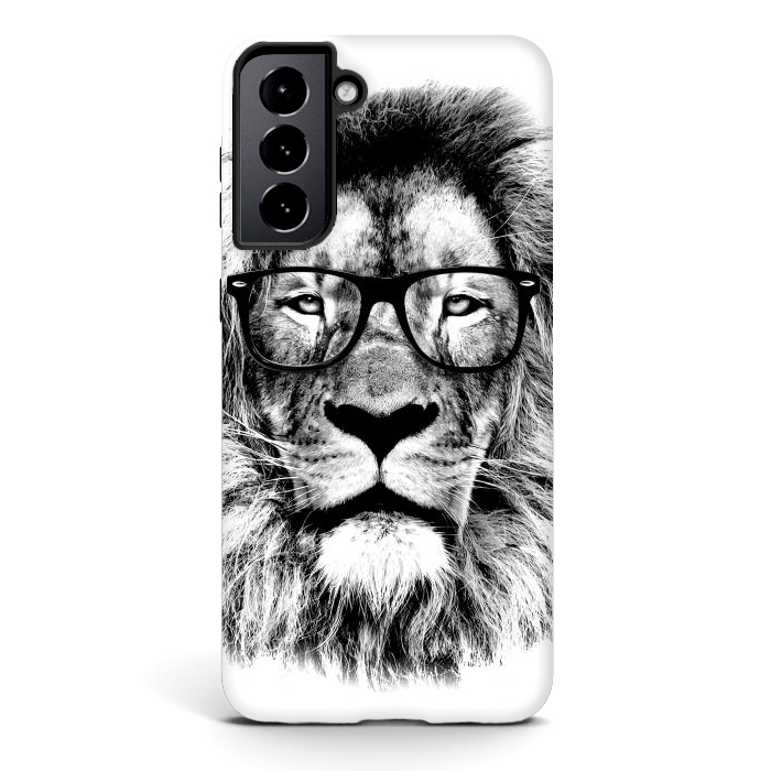 Galaxy S21 StrongFit The King Lion of The Library by Mitxel Gonzalez