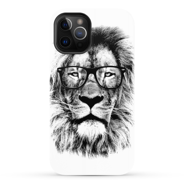 iPhone 12 Pro Max StrongFit The King Lion of The Library by Mitxel Gonzalez