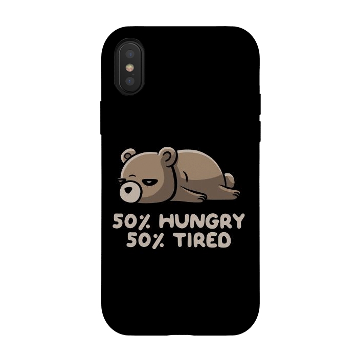 iPhone Xs / X StrongFit 50% Hungry 50% Tired  by eduely