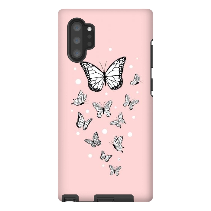 Galaxy Note 10 plus StrongFit Pink Butterflies by Martina