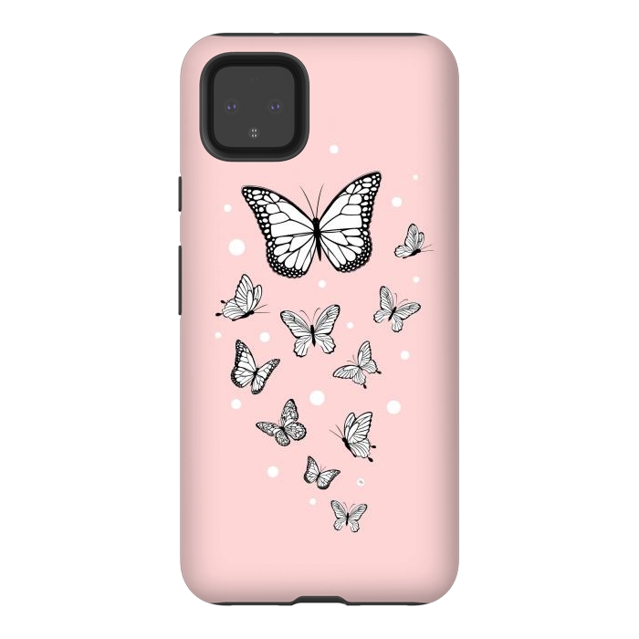 Pixel 4XL StrongFit Pink Butterflies by Martina