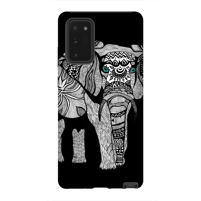Galaxy Note 20 StrongFit Elephant of Namibia B n W by Pom Graphic Design