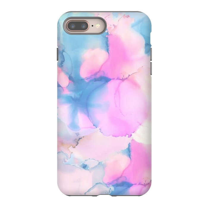 iPhone 7 plus StrongFit Pink blue watercolor abstract painting by Oana 