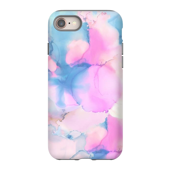iPhone 8 StrongFit Pink blue watercolor abstract painting by Oana 