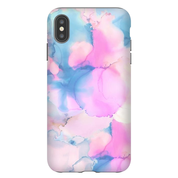 iPhone Xs Max StrongFit Pink blue watercolor abstract painting by Oana 