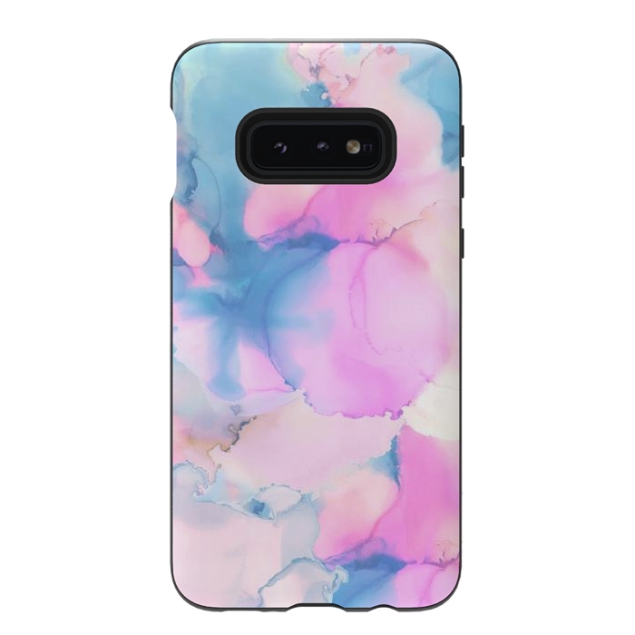 Galaxy S10e StrongFit Pink blue watercolor abstract painting by Oana 