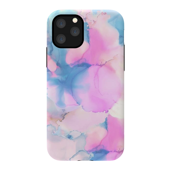 iPhone 11 Pro StrongFit Pink blue watercolor abstract painting by Oana 