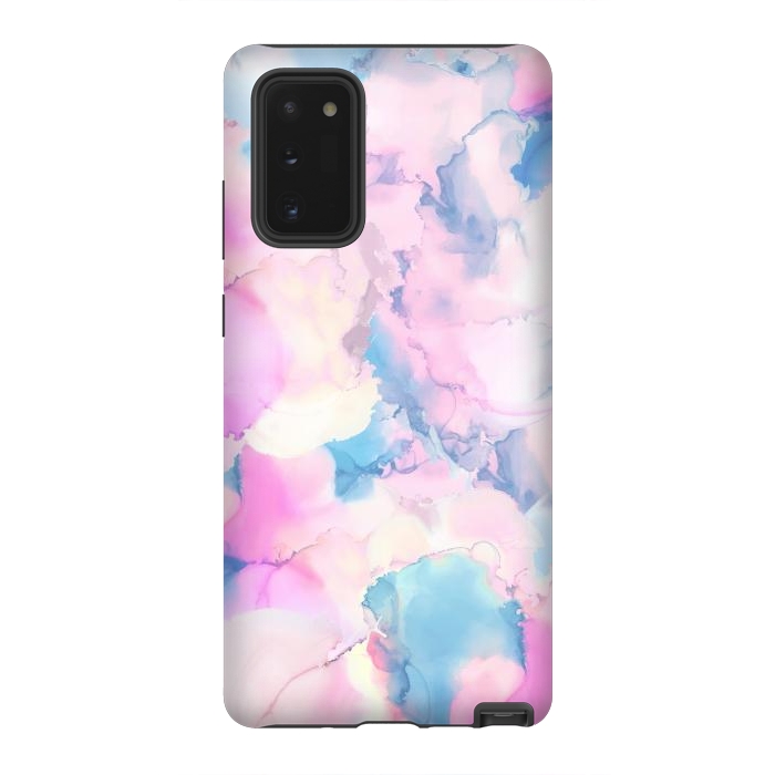 Galaxy Note 20 StrongFit Pink blue watercolor abstract painting by Oana 
