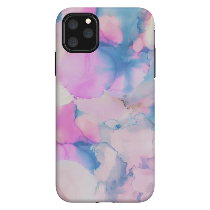 iPhone 11 Pro Max StrongFit Pink blue watercolor abstract painting by Oana 