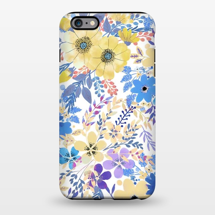 iPhone 6/6s plus StrongFit Yellow blue watercolor wildflowers by Oana 