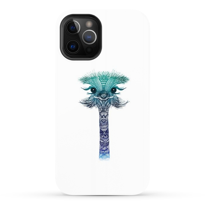 iPhone 12 Pro Max StrongFit Ostrich Strigel Blue Mint by Monika Strigel