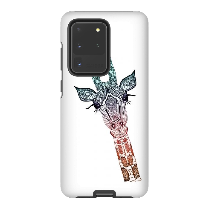 Galaxy S20 Ultra StrongFit Giraffe Teal by Monika Strigel