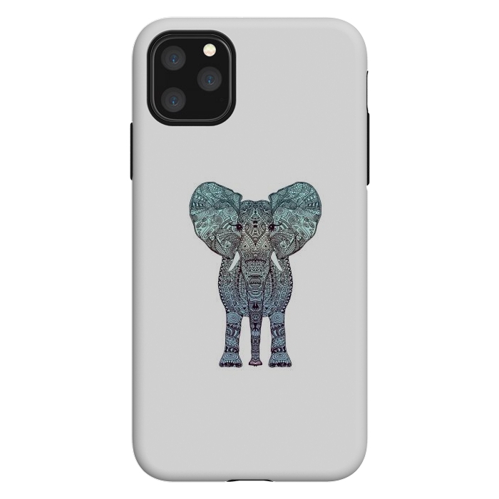 iPhone 11 Pro Max StrongFit Elephant Blue by Monika Strigel
