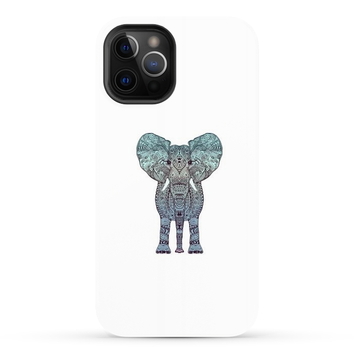 iPhone 12 Pro Max StrongFit Elephant Blue by Monika Strigel