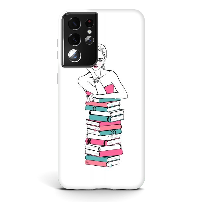 Galaxy S21 ultra StrongFit Lady Bookworm by Martina