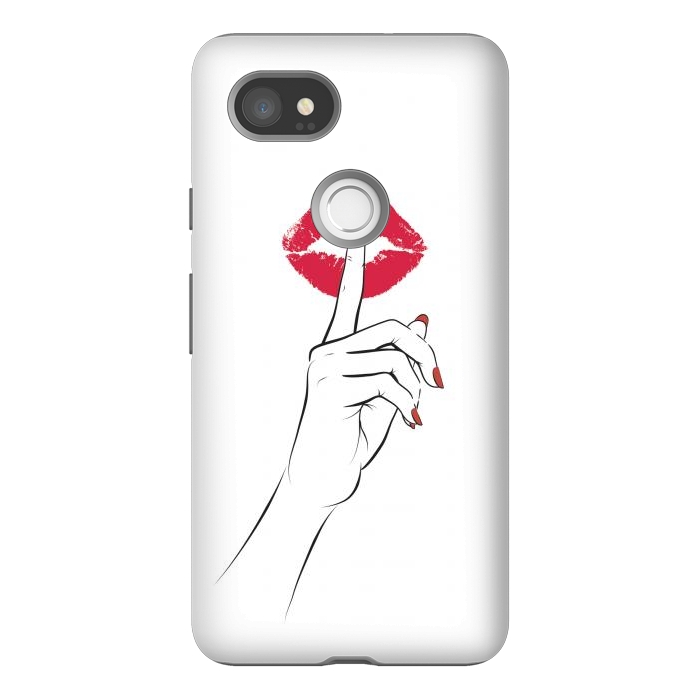 Pixel 2XL StrongFit Red Lips Secret by Martina