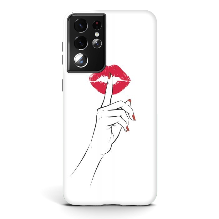 Galaxy S21 ultra StrongFit Red Lips Secret by Martina