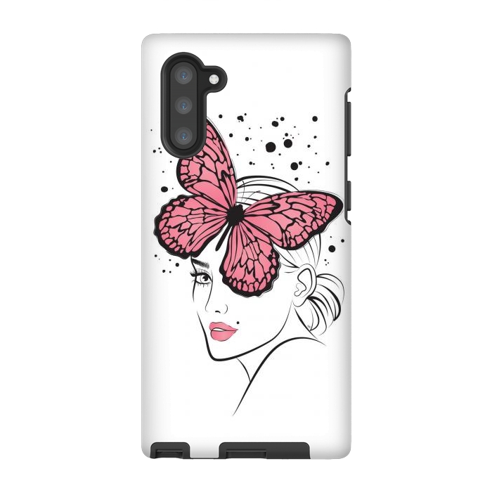 Galaxy Note 10 StrongFit Pink Butterfly by Martina
