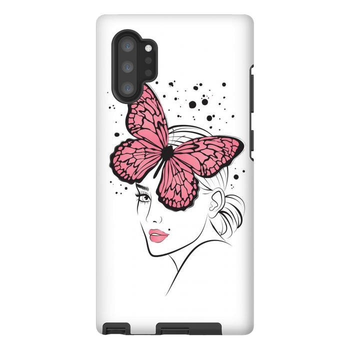 Galaxy Note 10 plus StrongFit Pink Butterfly by Martina