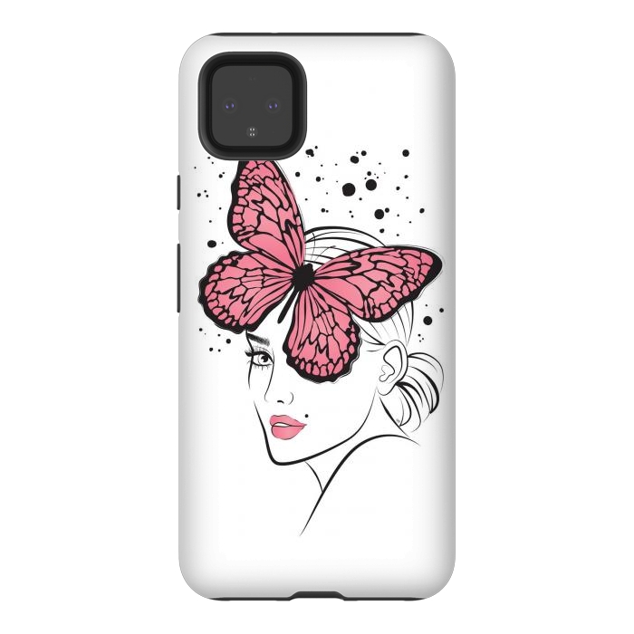 Pixel 4XL StrongFit Pink Butterfly by Martina