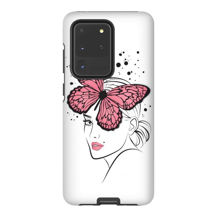 Galaxy S20 Ultra StrongFit Pink Butterfly by Martina
