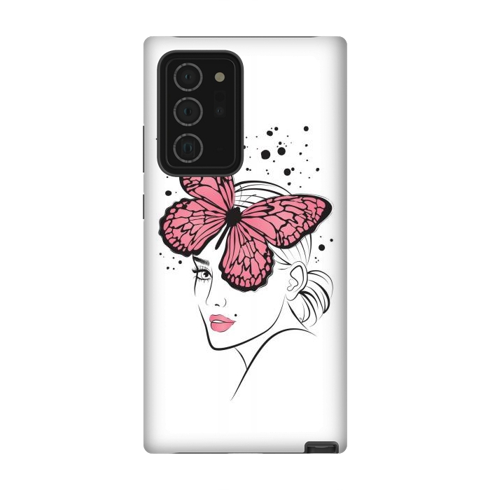 Galaxy Note 20 Ultra StrongFit Pink Butterfly by Martina